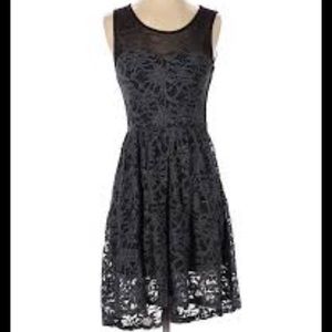 dELIA*s Illusion Foiled Lace Hi-Lo Silver Dress-3